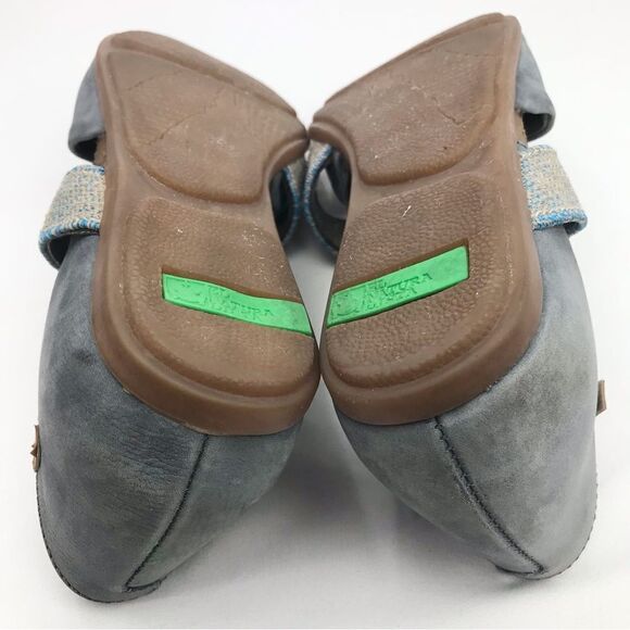 El Naturalista Blue Suede Leather Mary Jane Slip On Pointed Toe Ballet Flat Shoe - Picture 11 of 16